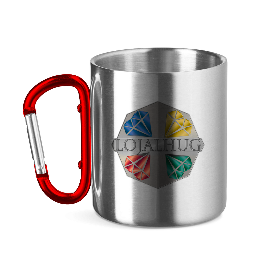 Edelstahltasse mit Karabinergriff Lojalhug
